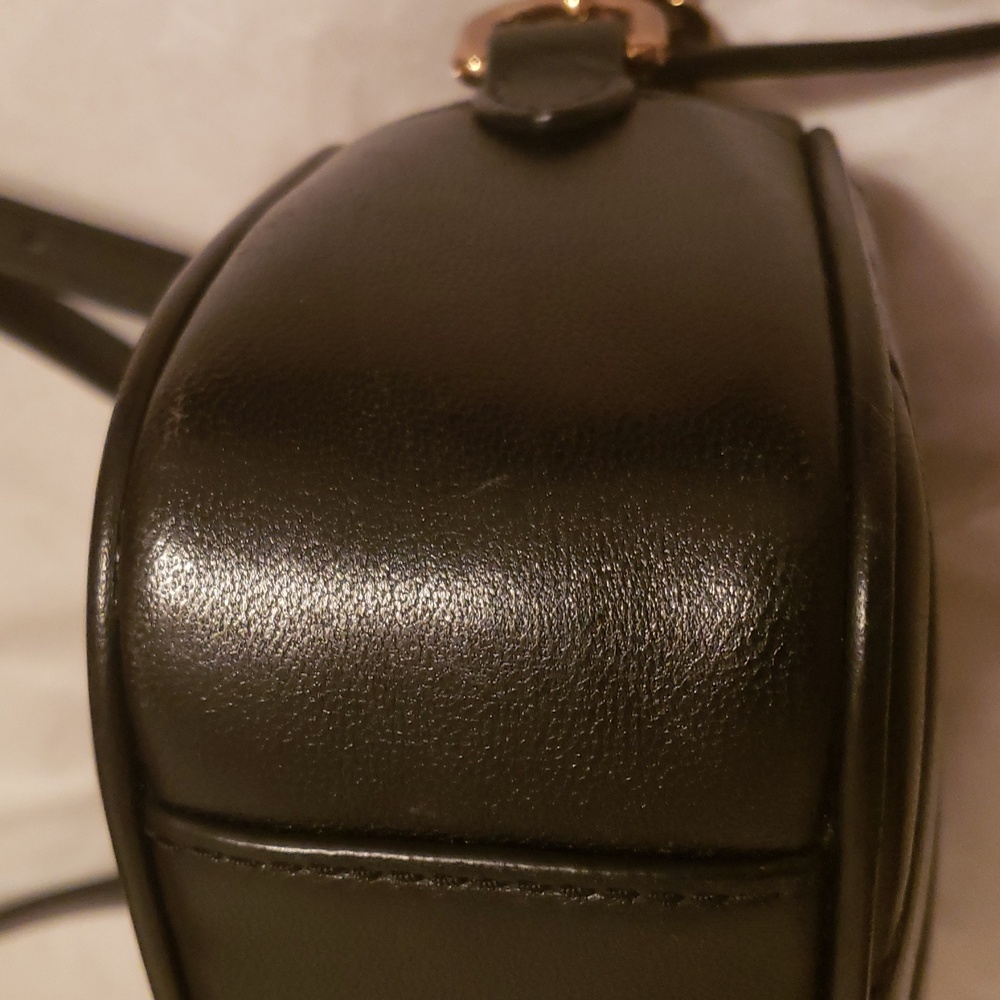 Tory Burch Leather Crossbody "Kira" Chevron Quilted Small Camera Bag, Black - Picture 7 of 13